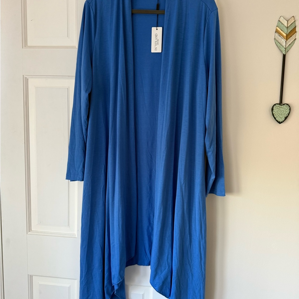 Blue Open Front Cardigan